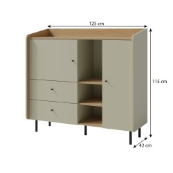Komoda ALEX - moderní design, 2 barvy, velký objem