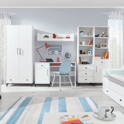 Psací stůl Bergo pro mládež - bílý lux / bílý lesk | Styl a funkčnost
