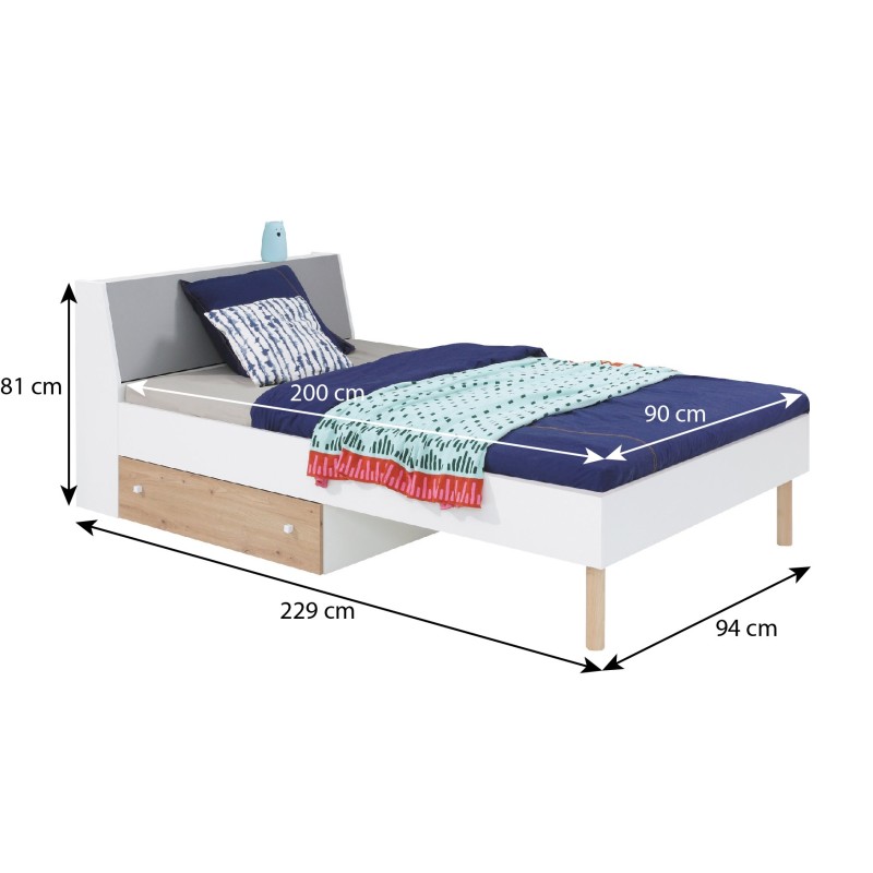 Postel pro mladé Figo 90x200 - moderní a funkční
