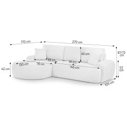 TEDDY BOUCLE salonní rohová pohovka | BeautySofa24.cz