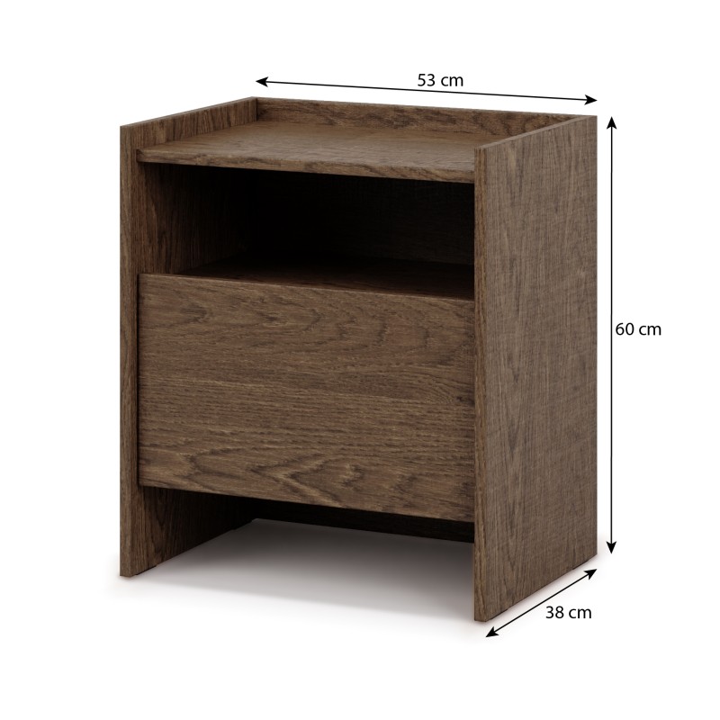 Noční stolek JUNI s 1 zásuvkou – moderní a praktický nábytek do ložnice