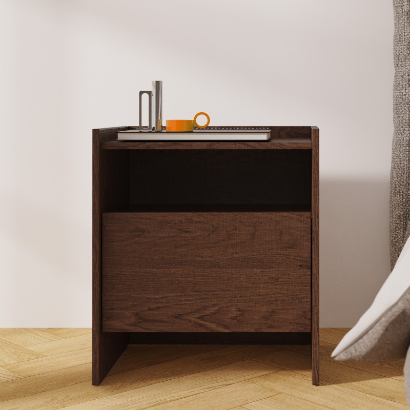Noční stolek JUNI s 1 zásuvkou – moderní a praktický nábytek do ložnice