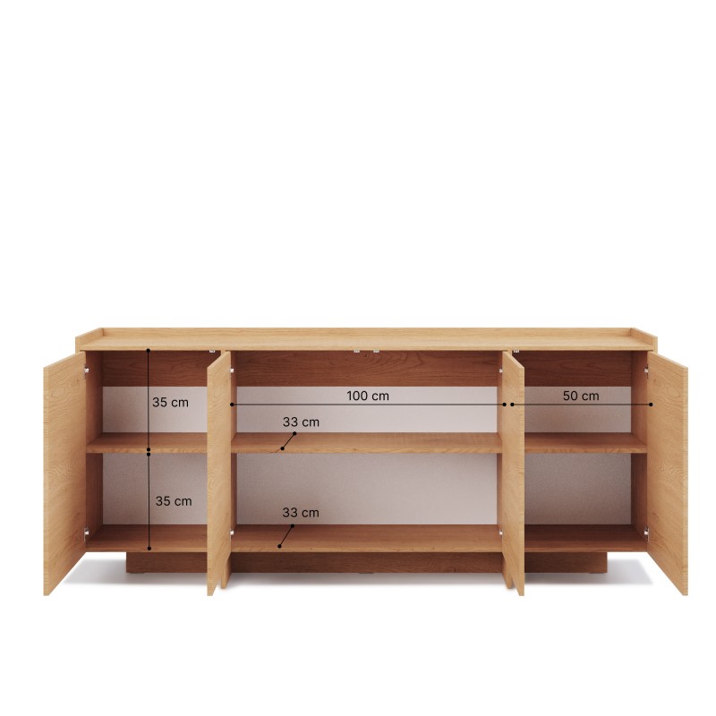 Komoda JUNI se 4 dveřmi | Dub Cremona / Baltic Storm