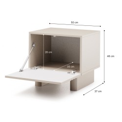 Noční stolek TORINO s 1 dveřmi | Kašmír