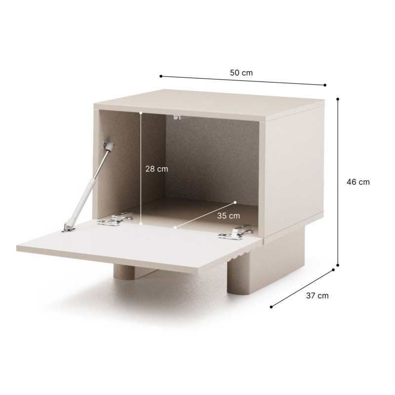 Noční stolek TORINO s 1 dveřmi | Kašmír