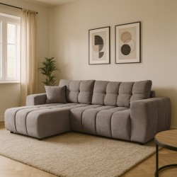 Rohová pohovka FERIO - pohovka s funkcí spaní a univerzálním otomanem