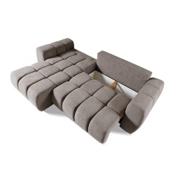 Rohová pohovka FERIO - pohovka s funkcí spaní a univerzálním otomanem