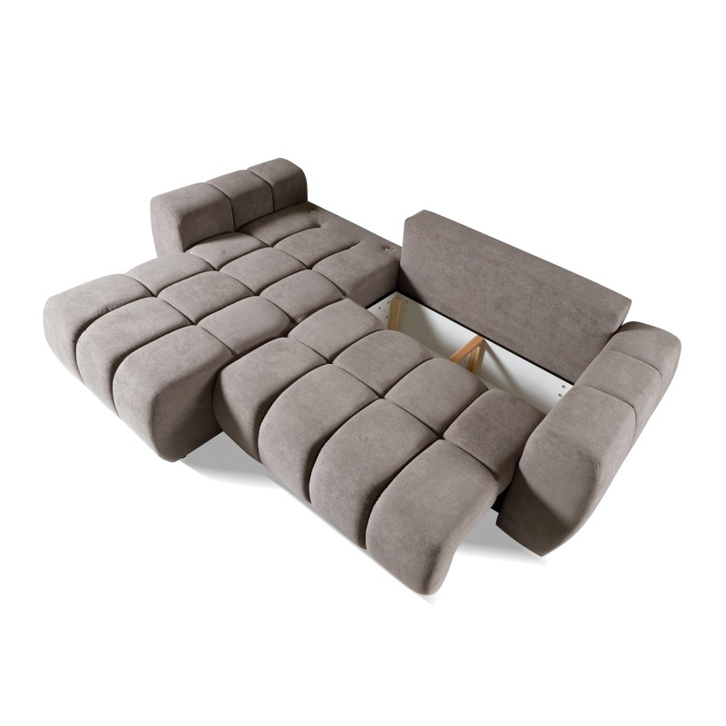 Rohová pohovka FERIO - pohovka s funkcí spaní a univerzálním otomanem