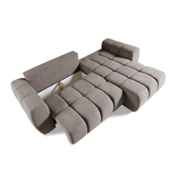 Rohová pohovka FERIO - pohovka s funkcí spaní a univerzálním otomanem