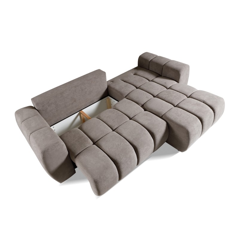 Rohová pohovka FERIO - pohovka s funkcí spaní a univerzálním otomanem