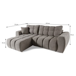 Rohová pohovka FERIO - pohovka s funkcí spaní a univerzálním otomanem