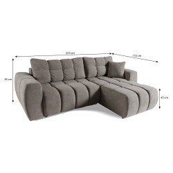 Rohová pohovka FERIO - pohovka s funkcí spaní a univerzálním otomanem