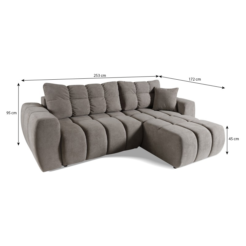 Rohová pohovka FERIO - pohovka s funkcí spaní a univerzálním otomanem