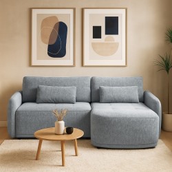 Rohová pohovka KAVI - pohovka s funkcí spaní a univerzálním otomanem