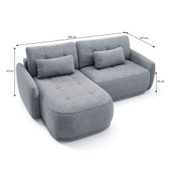 Rohová pohovka KAVI - pohovka s funkcí spaní a univerzálním otomanem