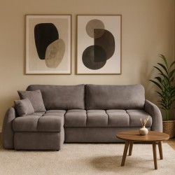 Rohová pohovka GLAVI s funkcí spaní a kontejnerem na lůžkoviny - pohodlí a styl