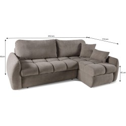 Rohová pohovka GLAVI s funkcí spaní a kontejnerem na lůžkoviny - pohodlí a styl