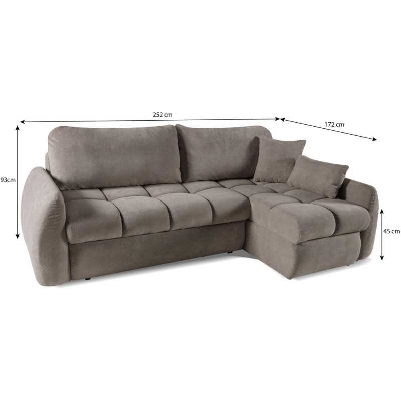 Rohová pohovka GLAVI s funkcí spaní a kontejnerem na lůžkoviny - pohodlí a styl