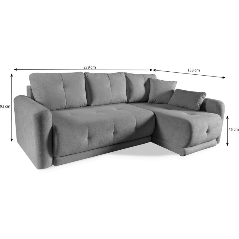 Rohová pohovka VERO s funkcí spaní a úložným boxem - moderní design a pohodlí