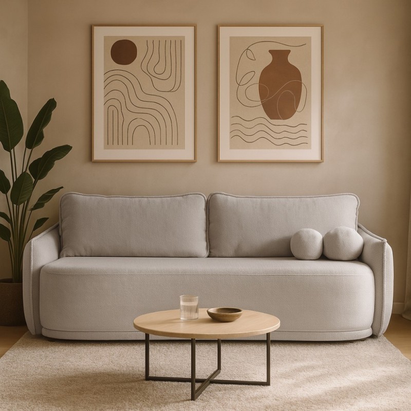 Třímístná pohovka PURO s funkcí spaní a úložným prostorem - elegance a pohodlí