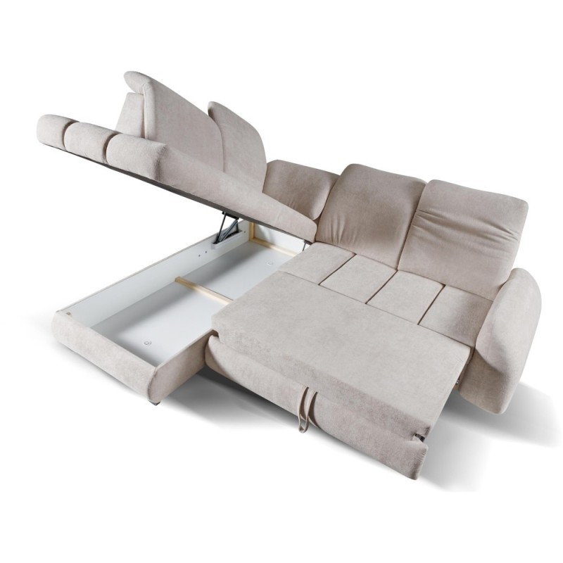 Rohová pohovka ONEL s funkcí spaní a nastavitelnými opěrkami hlavy - pohodlí a moderní design