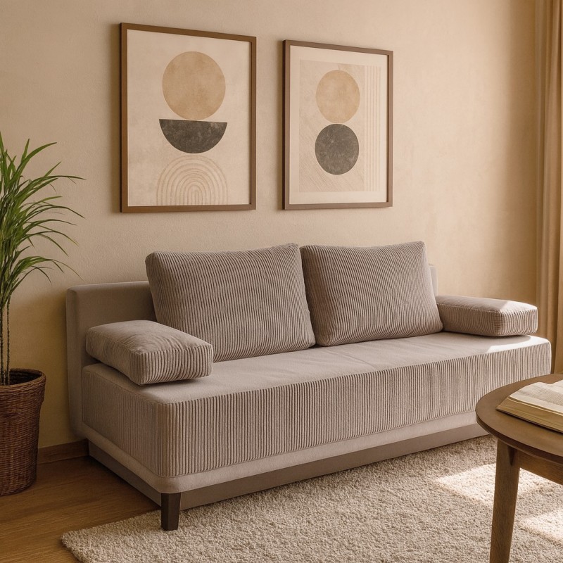 Třímístná pohovka RISO s funkcí spaní a úložným prostorem