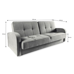 Třímístná pohovka PAVO s funkcí spaní a kontejnerem