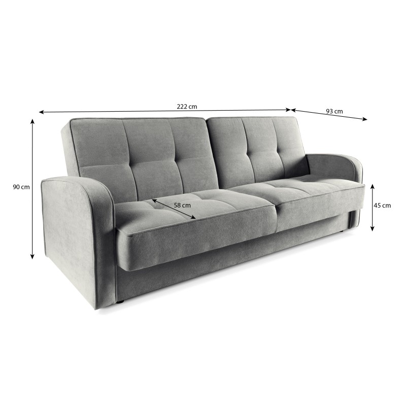 Třímístná pohovka PAVO s funkcí spaní a kontejnerem