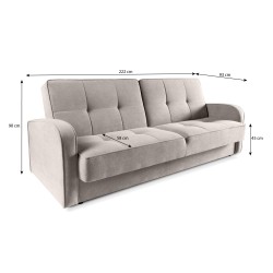 Třímístná pohovka PAVO s funkcí spaní a kontejnerem