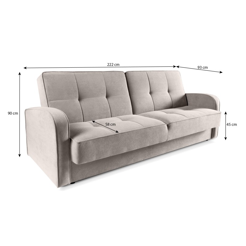 Třímístná pohovka PAVO s funkcí spaní a kontejnerem