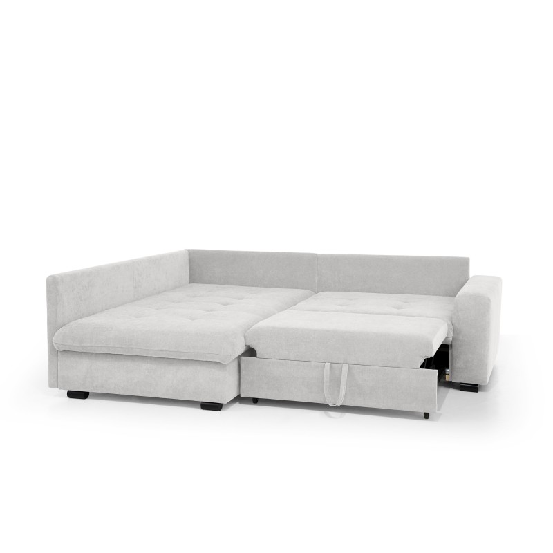 Rohová sedací souprava RAMO s funkcí spaní a bezplatným topperem - velká plocha 160×200 cm