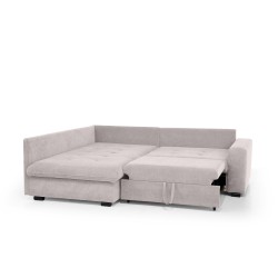 Rohová sedací souprava RAMO s funkcí spaní a bezplatným topperem - velká plocha 160×200 cm