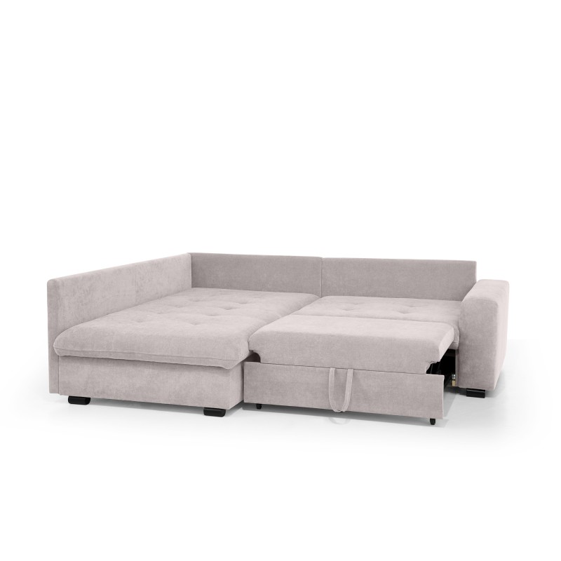 Rohová sedací souprava RAMO s funkcí spaní a bezplatným topperem - velká plocha 160×200 cm