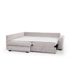 Rohová sedací souprava RAMO s funkcí spaní a bezplatným topperem - velká plocha 160×200 cm