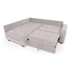 Rohová sedací souprava RAMO s funkcí spaní a bezplatným topperem - velká plocha 160×200 cm
