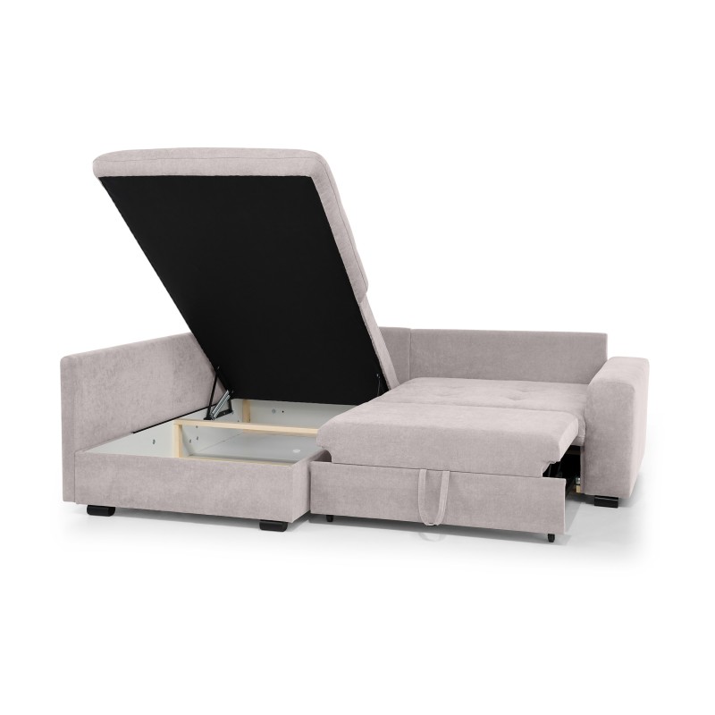 Rohová sedací souprava RAMO s funkcí spaní a bezplatným topperem - velká plocha 160×200 cm