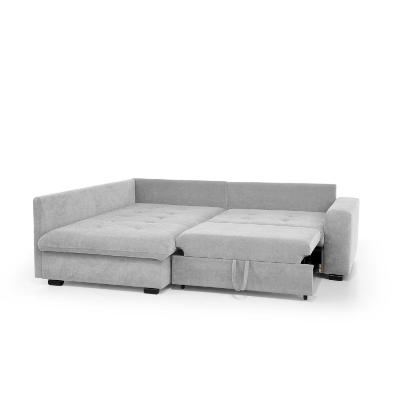 Rohová sedací souprava RAMO s funkcí spaní a bezplatným topperem - velká plocha 160×200 cm