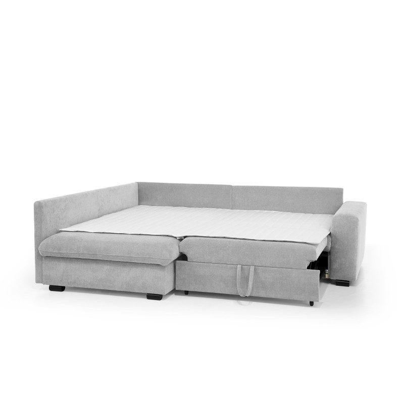 Rohová sedací souprava RAMO s funkcí spaní a bezplatným topperem - velká plocha 160×200 cm