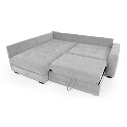 Rohová sedací souprava RAMO s funkcí spaní a bezplatným topperem - velká plocha 160×200 cm