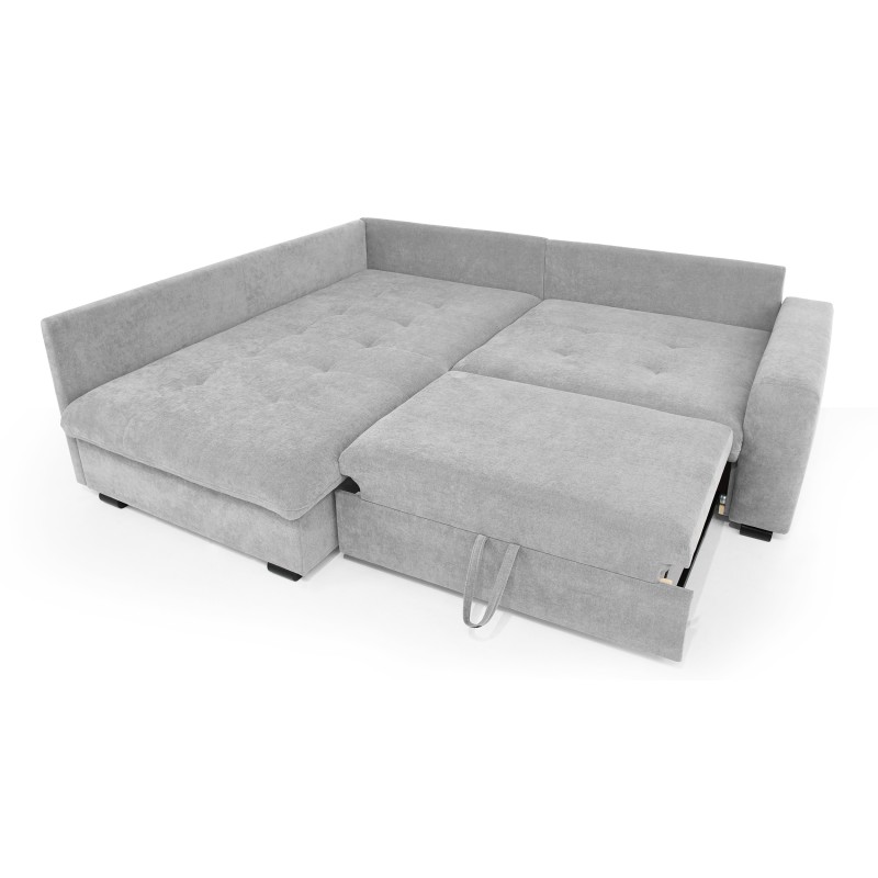 Rohová sedací souprava RAMO s funkcí spaní a bezplatným topperem - velká plocha 160×200 cm