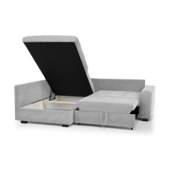 Rohová sedací souprava RAMO s funkcí spaní a bezplatným topperem - velká plocha 160×200 cm