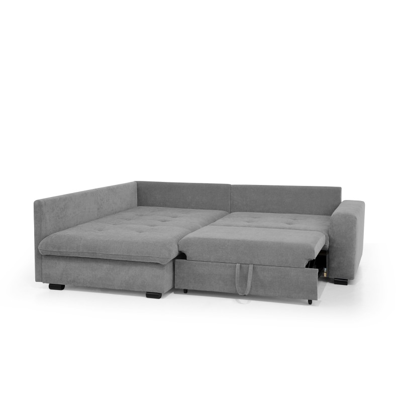 Rohová sedací souprava RAMO s funkcí spaní a bezplatným topperem - velká plocha 160×200 cm