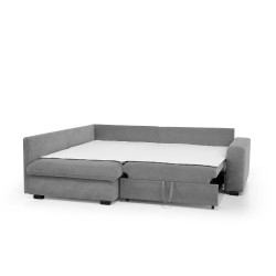 Rohová sedací souprava RAMO s funkcí spaní a bezplatným topperem - velká plocha 160×200 cm
