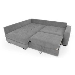 Rohová sedací souprava RAMO s funkcí spaní a bezplatným topperem - velká plocha 160×200 cm