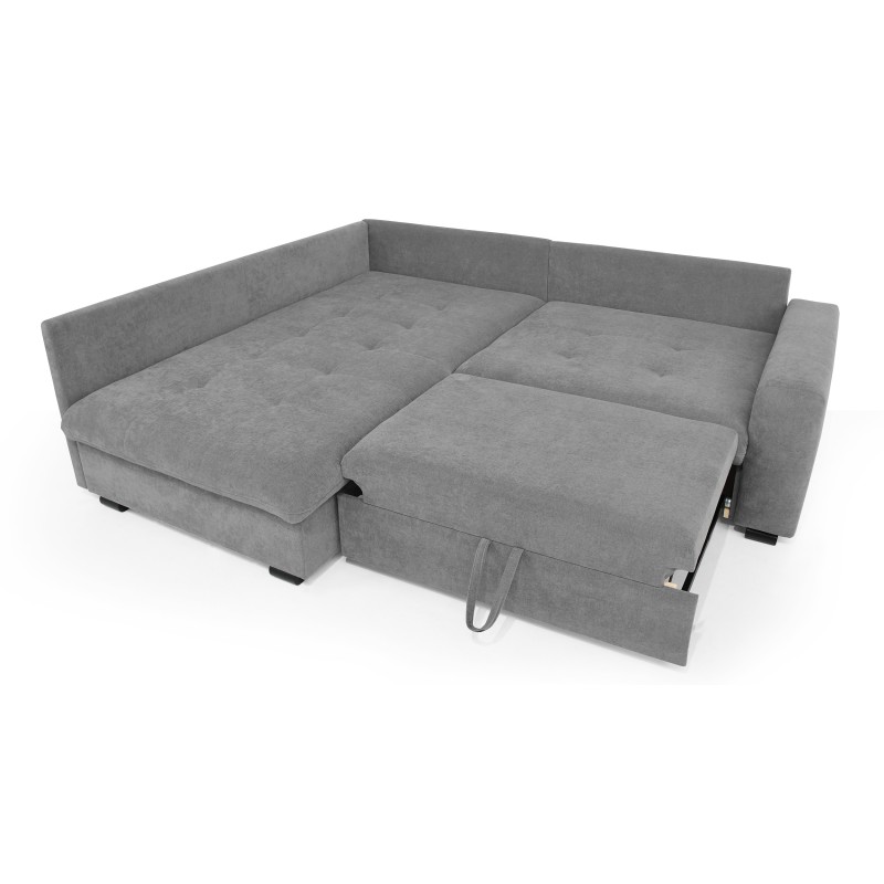 Rohová sedací souprava RAMO s funkcí spaní a bezplatným topperem - velká plocha 160×200 cm