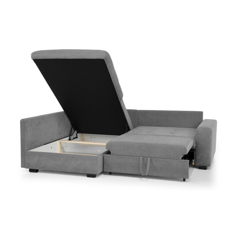 Rohová sedací souprava RAMO s funkcí spaní a bezplatným topperem - velká plocha 160×200 cm