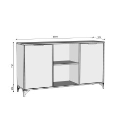 Dvoudveřová komoda HOME - moderní, praktická, 150 cm