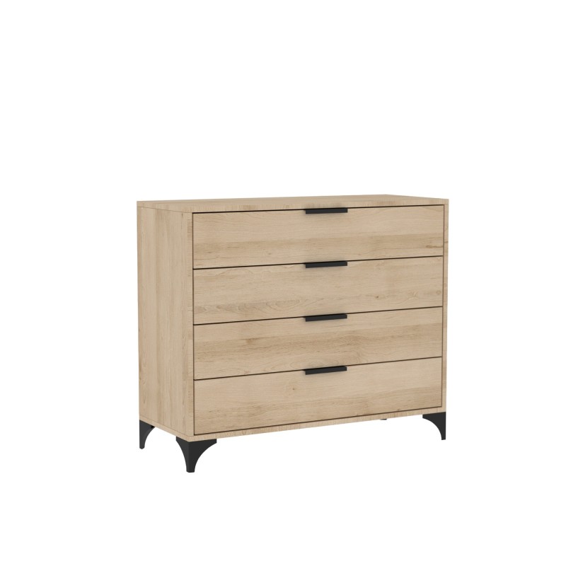 HOME Komoda se 4 zásuvkami - moderní komoda do obývacího pokoje a ložnice