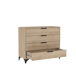 HOME Komoda se 4 zásuvkami - moderní komoda do obývacího pokoje a ložnice