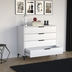 HOME Komoda se 4 zásuvkami - moderní komoda do obývacího pokoje a ložnice